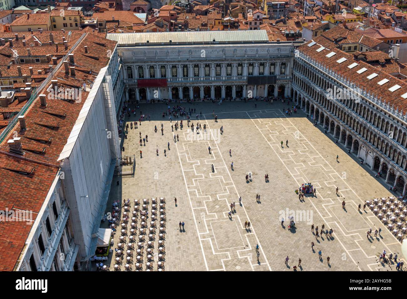 Piazza San Marco, or St Mark`s Square, in Venice, Italy. This is the main square of Venice. Stock Photo